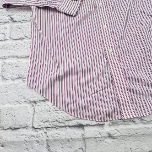 Lauren Ralph Lauren Men's Non Iron Button Up Shirt‎ 15.5 Pink White Blue Stripe - Picture 4 of 7